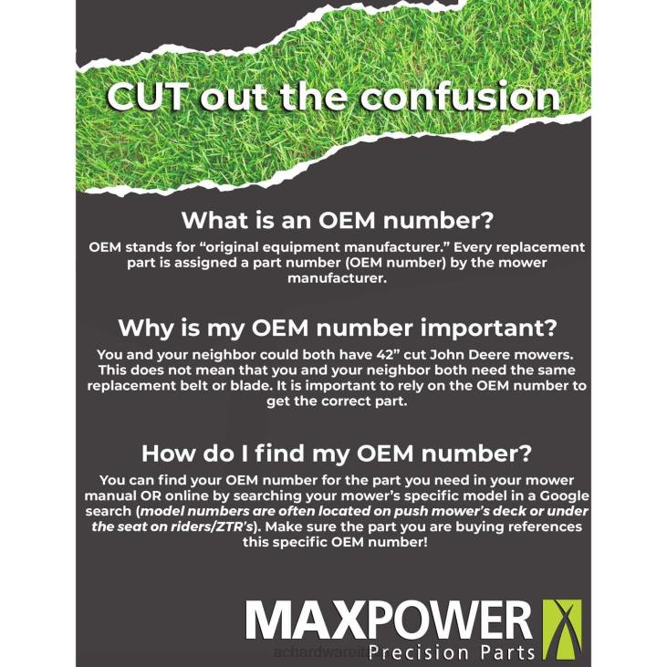 Tosa erba Ace Hardware Lama per tosaerba mulching maxpower da 42 pollici per tosaerba a bordo 1 conf 4N2685