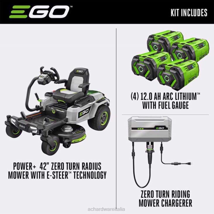 prato e giardino Ace Hardware Kit tosaerba con raggio di svolta zero ego power+ z6 zt4205s 42 pollici batteria da 56 V (batteria e caricabatterie) con quattro batterie da 120 Ah 4N2615